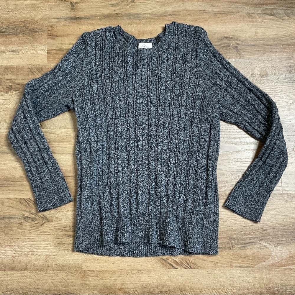 St Johns Bay Sweater Size Petite XL Gray Pullover Knit Stretch Casual Womens